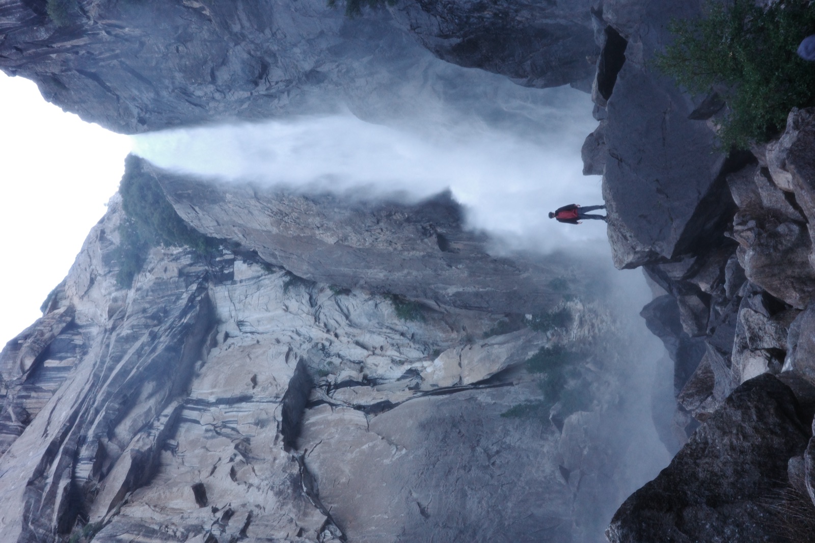 Below the falls